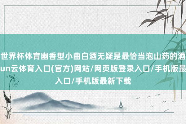 世界杯体育幽香型小曲白酒无疑是最恰当泡山药的酒种-开yun云体育入口(官方)网站/网页版登录入口/手机版最新下载