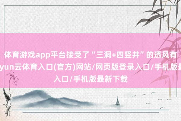 体育游戏app平台接受了“三洞+四竖井”的透风有蓄意-开yun云体育入口(官方)网站/网页版登录入口/手机版最新下载